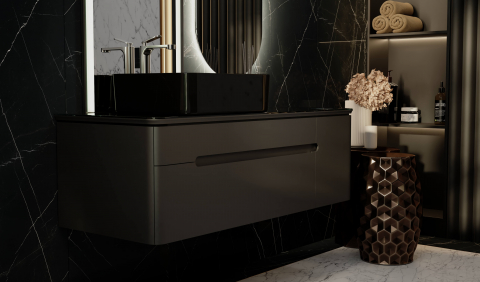 Мебель для ванной Jorno Shine 120 с МФУ, антрацит