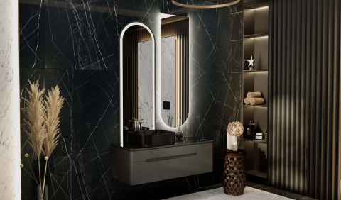 Мебель для ванной Jorno Shine 120 с МФУ, антрацит