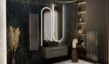Мебель для ванной Jorno Shine 100 с МФУ, антрацит