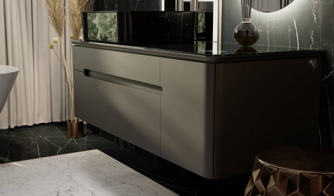 Мебель для ванной Jorno Shine 120 с МФУ, антрацит